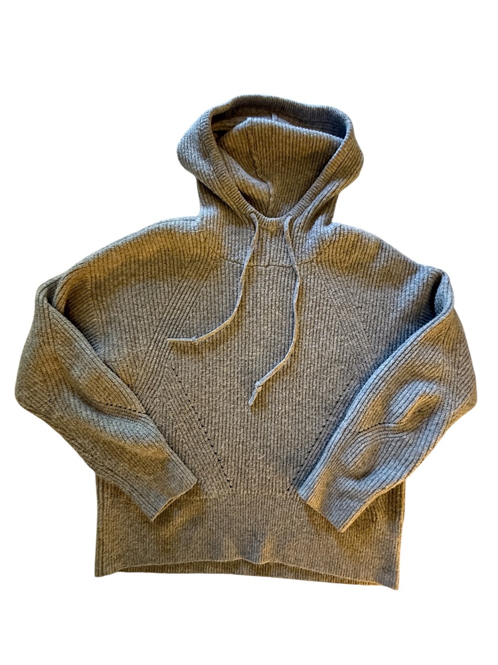 Cozy Rib-Knit Hooded Sweater in Gray
